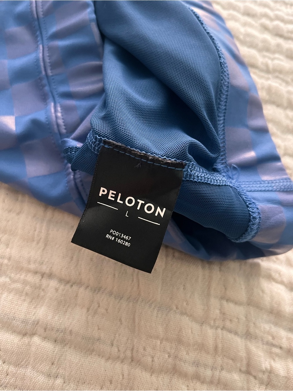 Peloton Blue Checkerprint Activewear sport bra - Picture 5 of 7